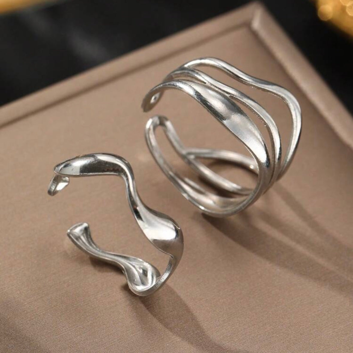 Σετ Ατσάλινα Δαχτυλίδια - Soledad Set Ring ( χρυσό, ασημί)