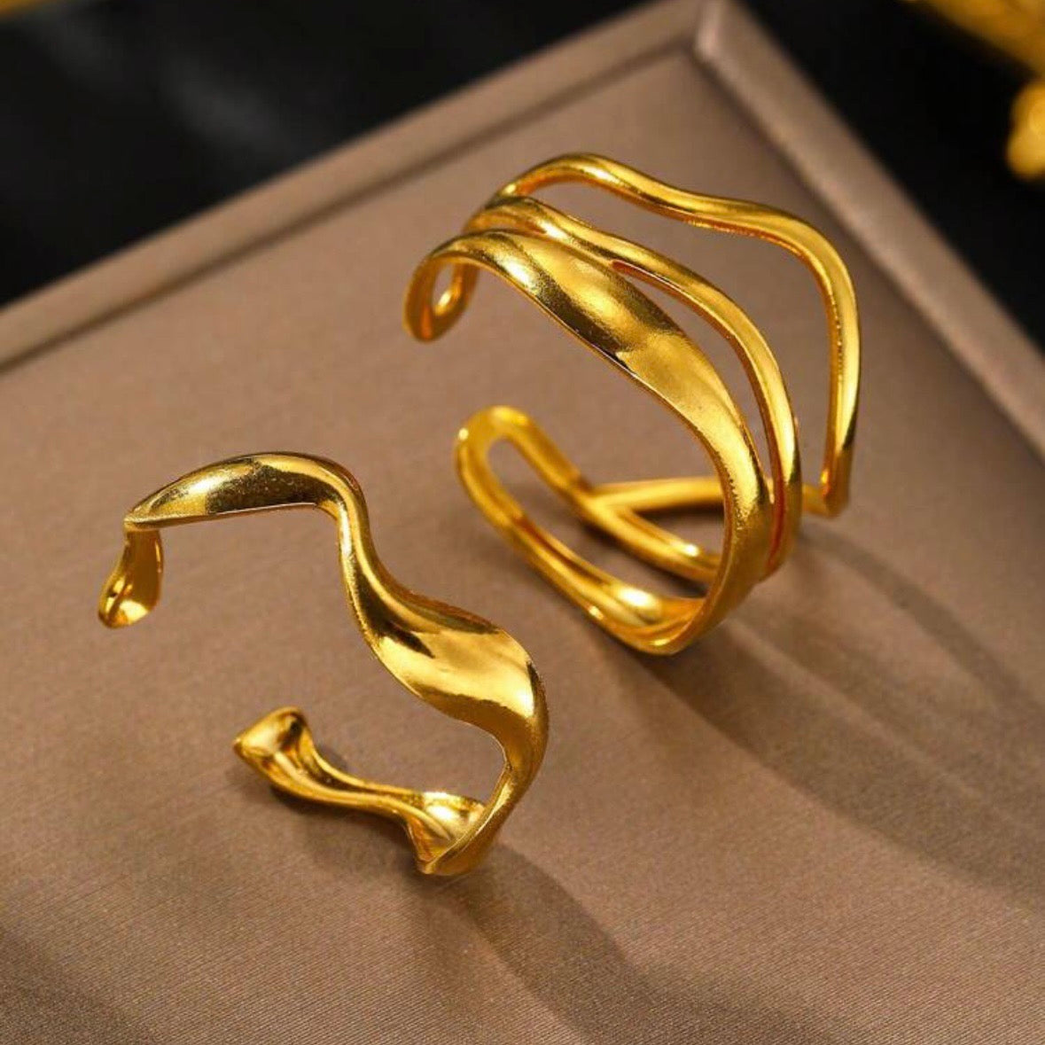Σετ Ατσάλινα Δαχτυλίδια - Soledad Set Ring ( χρυσό, ασημί)