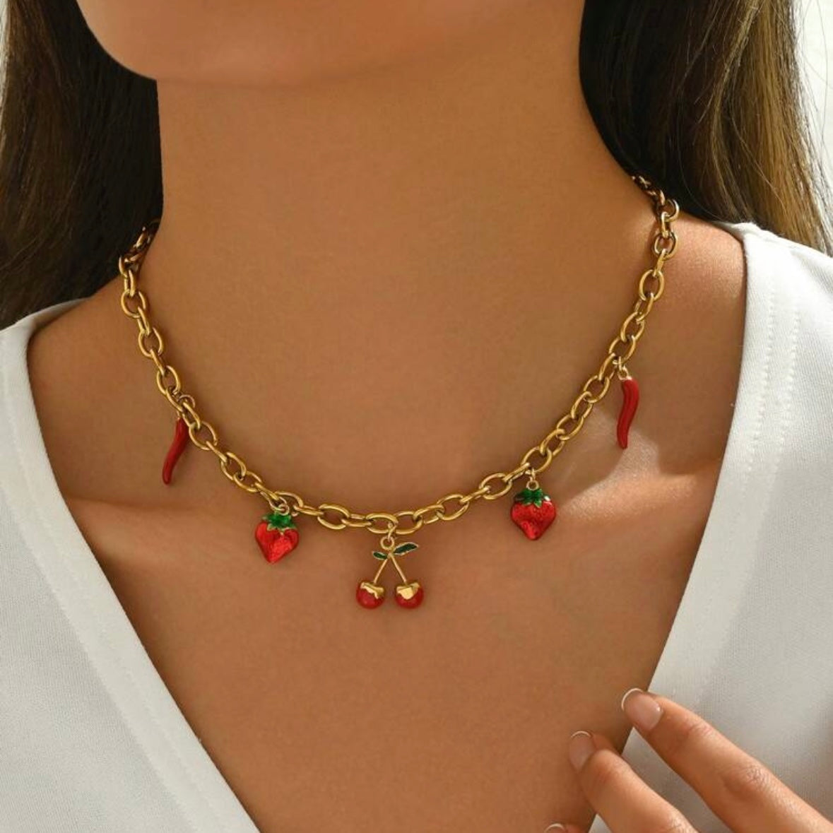 Ατσάλινο Κολιέ - Summer Fruit Necklace