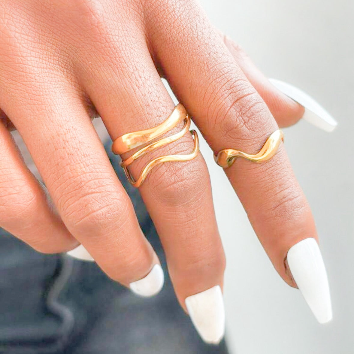 Σετ Ατσάλινα Δαχτυλίδια - Soledad Set Ring ( χρυσό, ασημί)