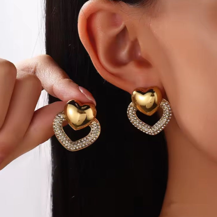 Γυναικεία Ατσάλινα Σκουλαρίκια - Ballia Earrings ( χρυσό, ασημί)