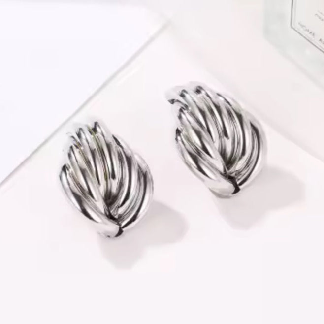 Γυναικεία Ατσάλινα Σκουλαρίκια - Patna Earrings ( χρυσό, ασημί)