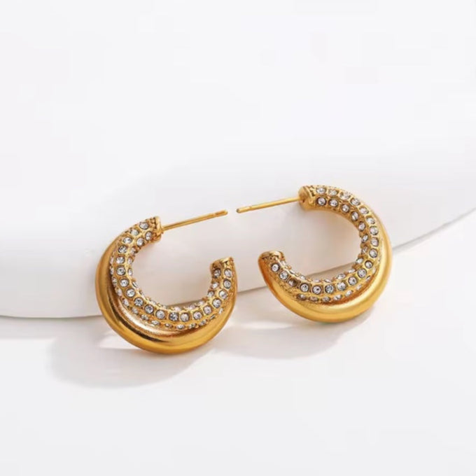 Γυναικεία Ατσάλινα Σκουλαρίκια - Velsk Earrings ( χρυσό, ασημί)