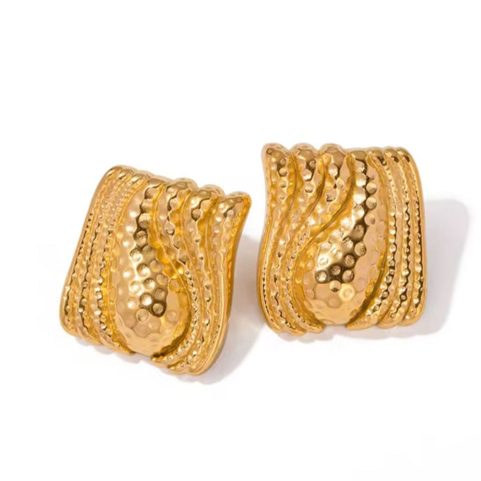 Γυναικεία Ατσάλινα Σκουλαρίκια - Muzhi Earrings ( χρυσό, ασημί)