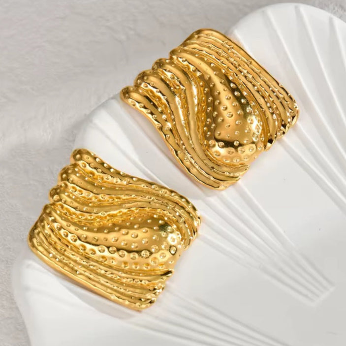 Γυναικεία Ατσάλινα Σκουλαρίκια - Muzhi Earrings ( χρυσό, ασημί)