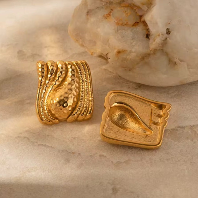 Γυναικεία Ατσάλινα Σκουλαρίκια - Muzhi Earrings ( χρυσό, ασημί)