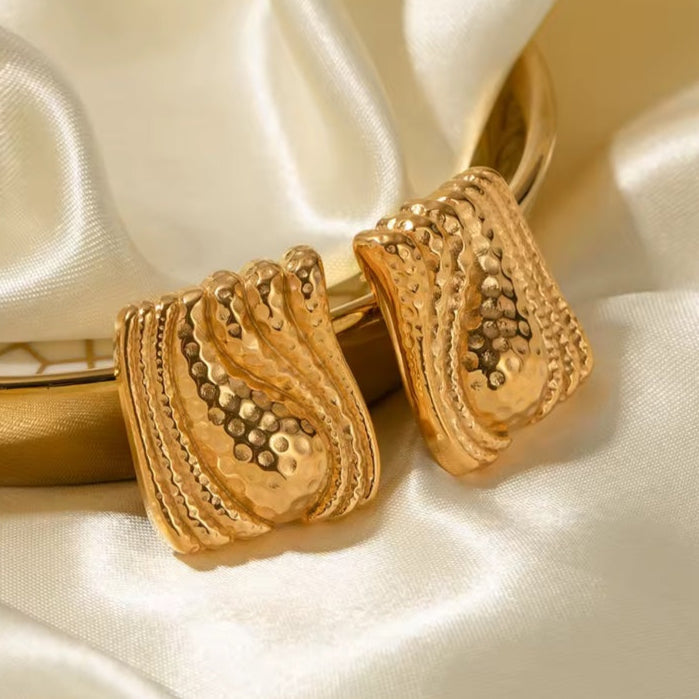 Γυναικεία Ατσάλινα Σκουλαρίκια - Muzhi Earrings ( χρυσό, ασημί)