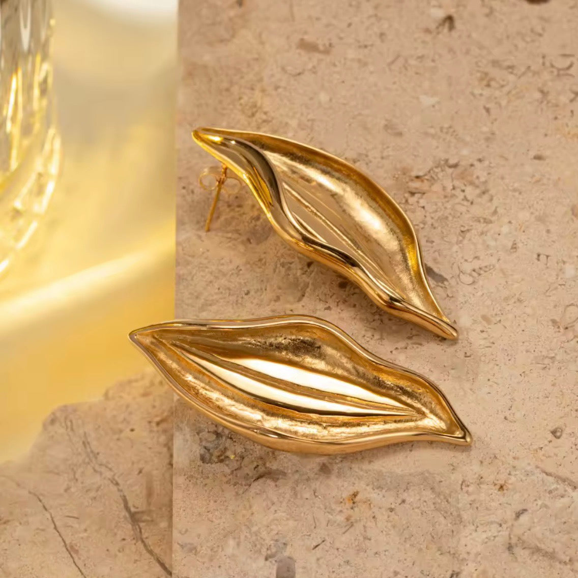 Γυναικεία Ατσάλινα Σκουλαρίκια - Rebun Earrings ( χρυσό, ασημί)