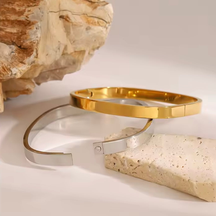 Ατσάλινο Γυναικείο Βραχιόλι - Aruba Big Bracelet (χρυσό, ασημί)