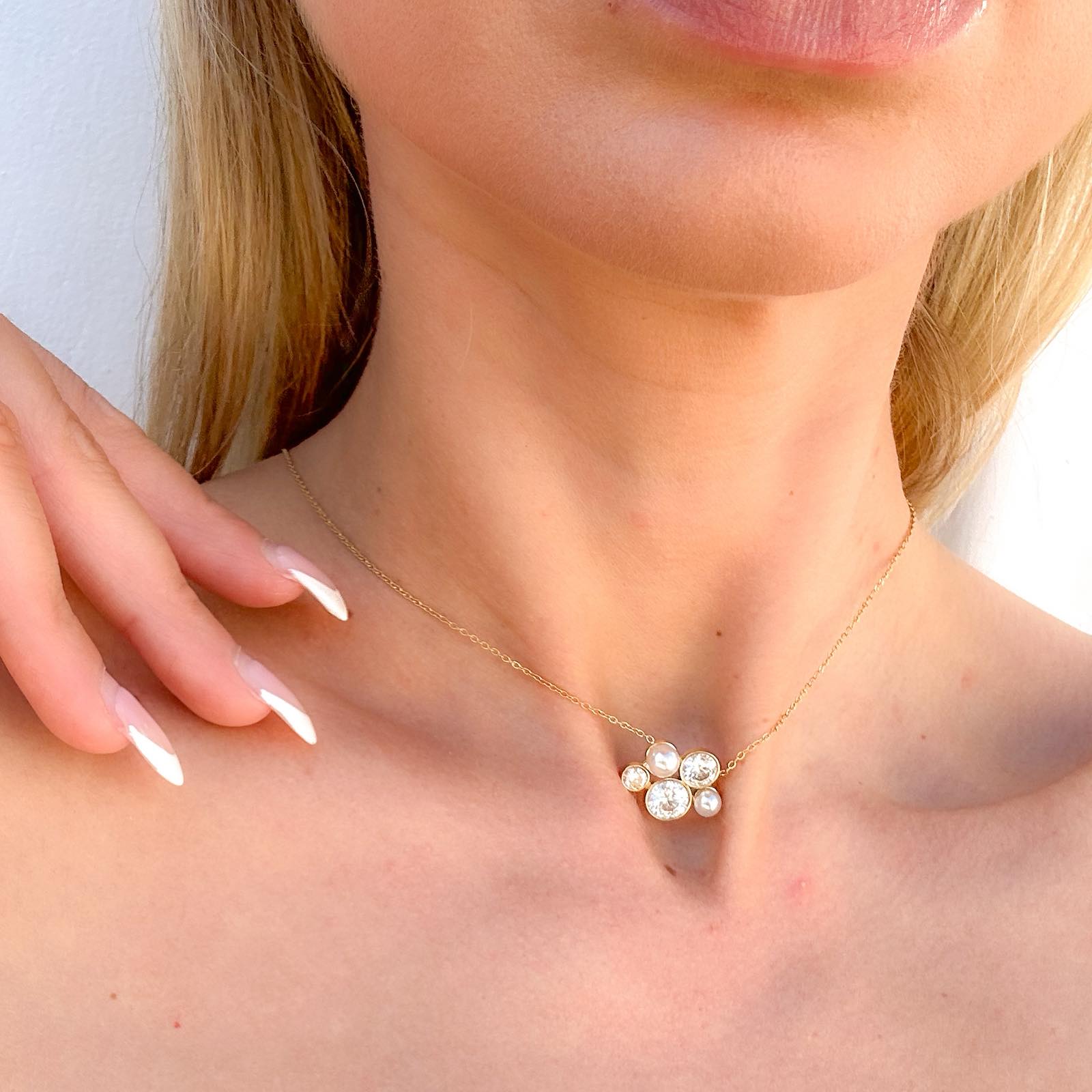 Ατσάλινο Κολιέ Με Ζιργκόν - Vadino Necklace