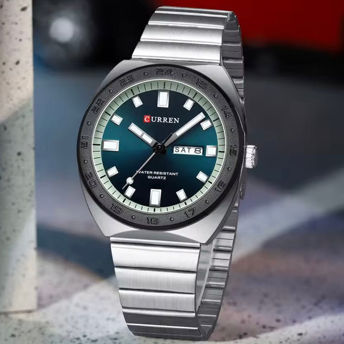 Unisex Ρολόι - CURREN M8473 SILVER GREEN