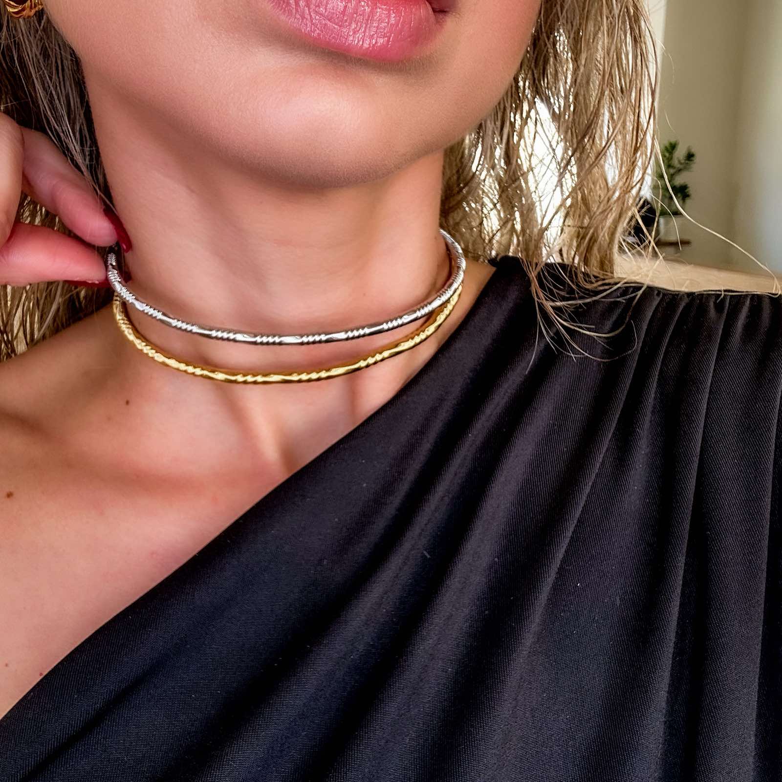 Γυναικείο Ατσάλινο Κολιέ Τσόκερ - Puno Chocker (χρυσό, ασημί)