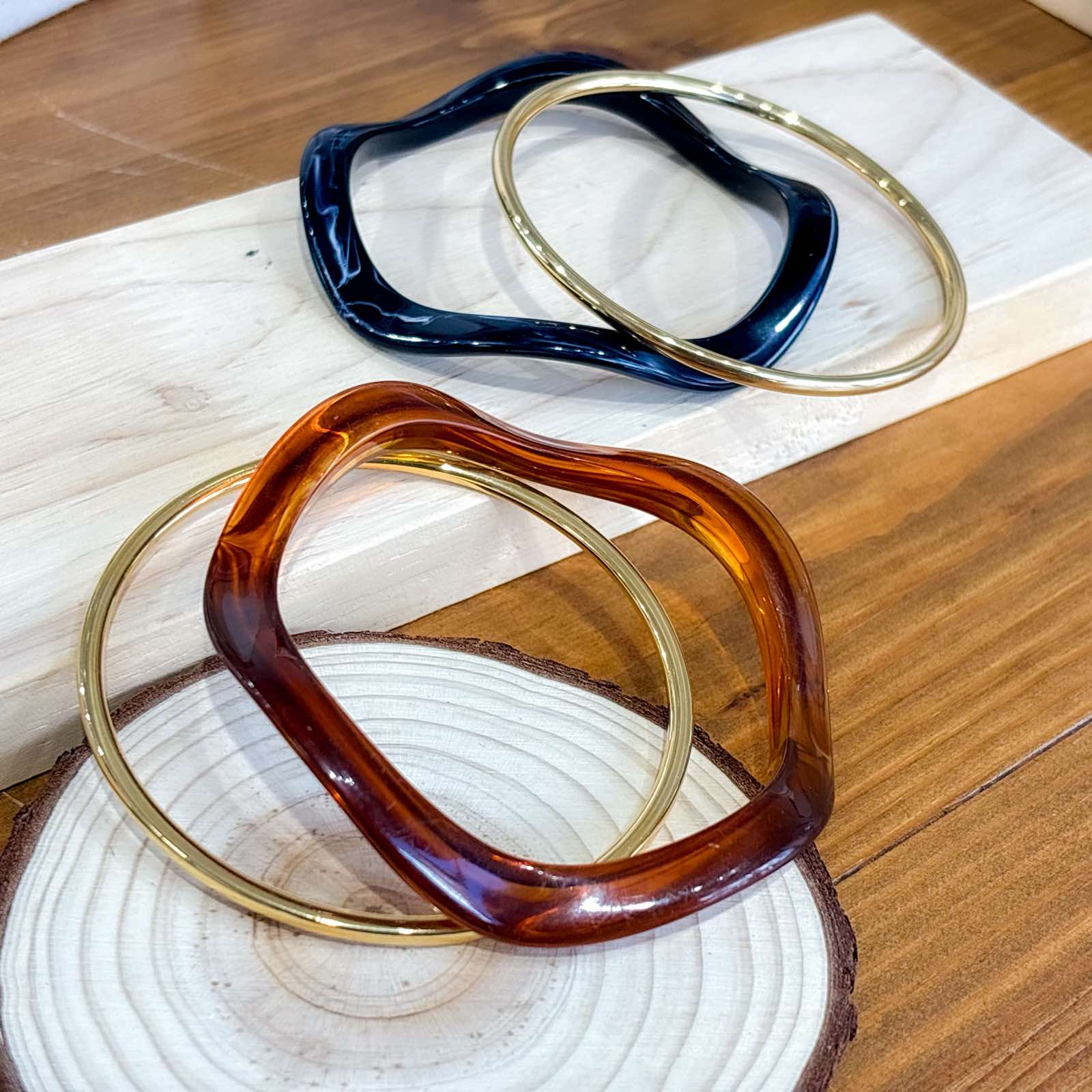 Σετ Γυναικεία Ατσάλινα Βραχιόλια - La Paz Bracelets (μαύρο, καφέ)