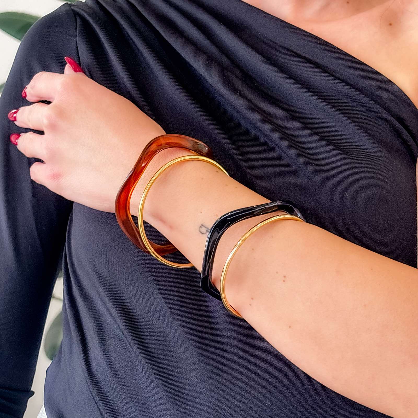 Σετ  Γυναικεία Ατσάλινα  Βραχιόλια - La Paz Bracelets (μαύρο, καφέ)