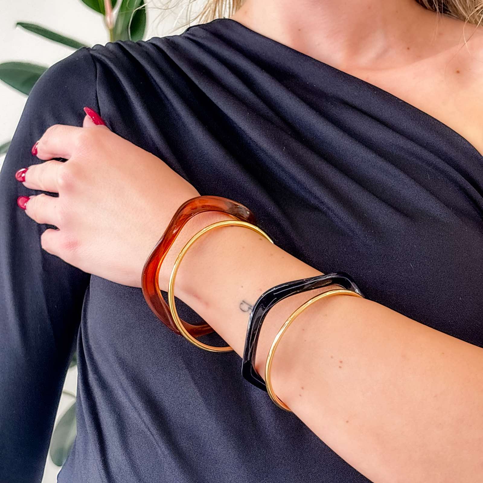 Σετ  Γυναικεία Ατσάλινα  Βραχιόλια - La Paz Bracelets (μαύρο, καφέ)