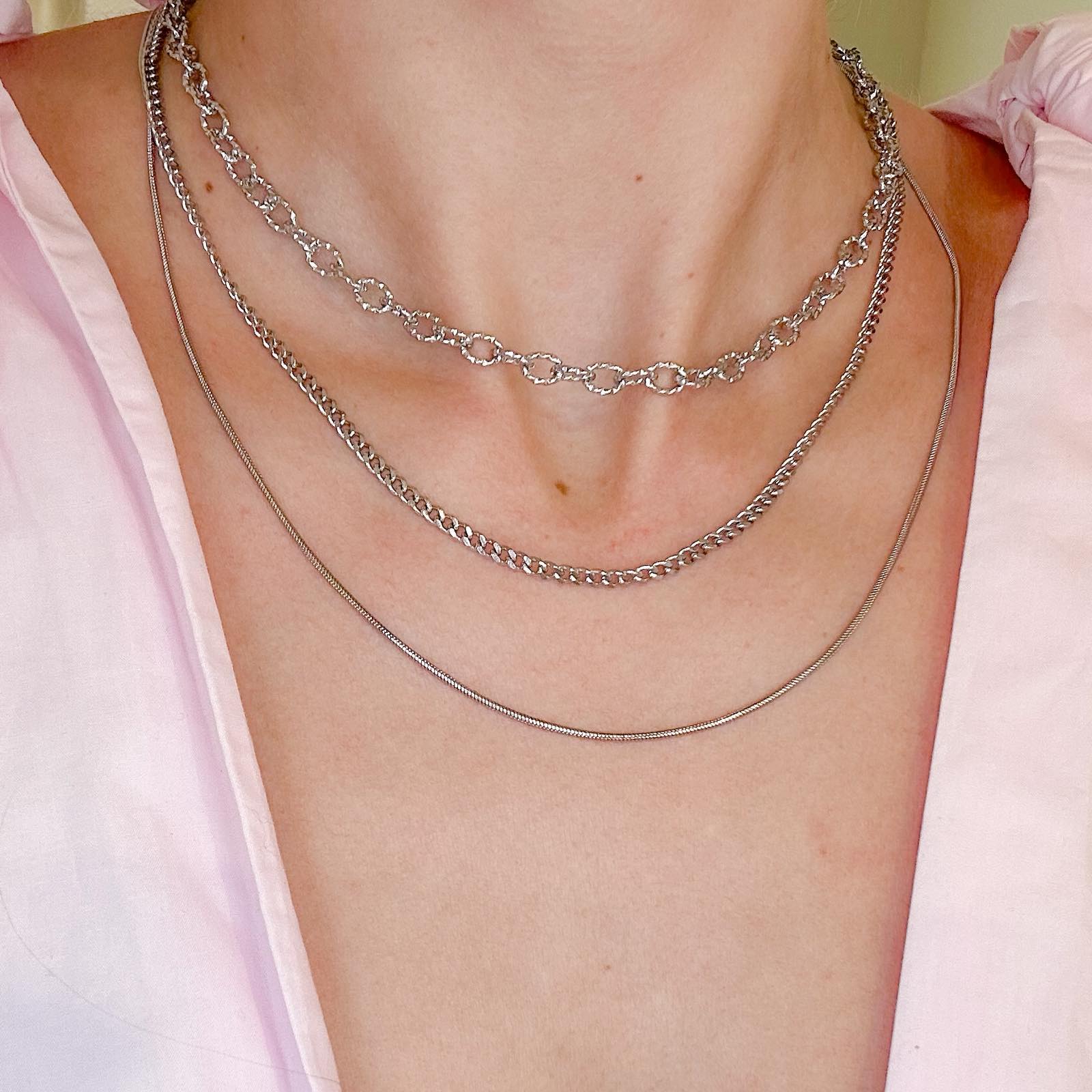 Γυναικείο Ατσάλινο Κολιέ - Miguel Layer Necklace ( ασημί, χρυσό)