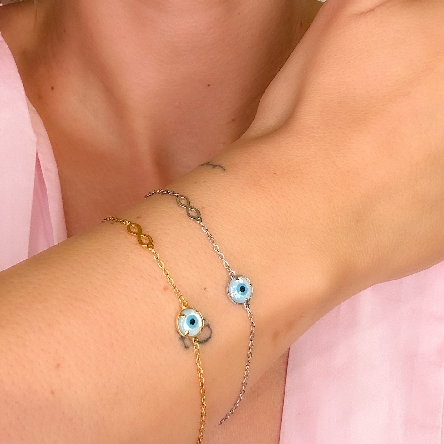 Γυναικείο Ατσάλινο Βραχιόλι Με Μάτι - Ribas Bracelet (χρυσό, ασημί)
