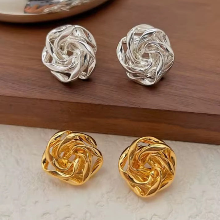 Γυναικεία Ατσάλινα Σκουλαρίκια - Ferme Earrings (χρυσό, ασημί)