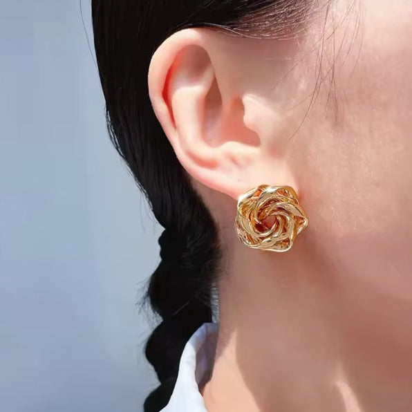 Γυναικεία Ατσάλινα Σκουλαρίκια - Ferme Earrings (χρυσό, ασημί)