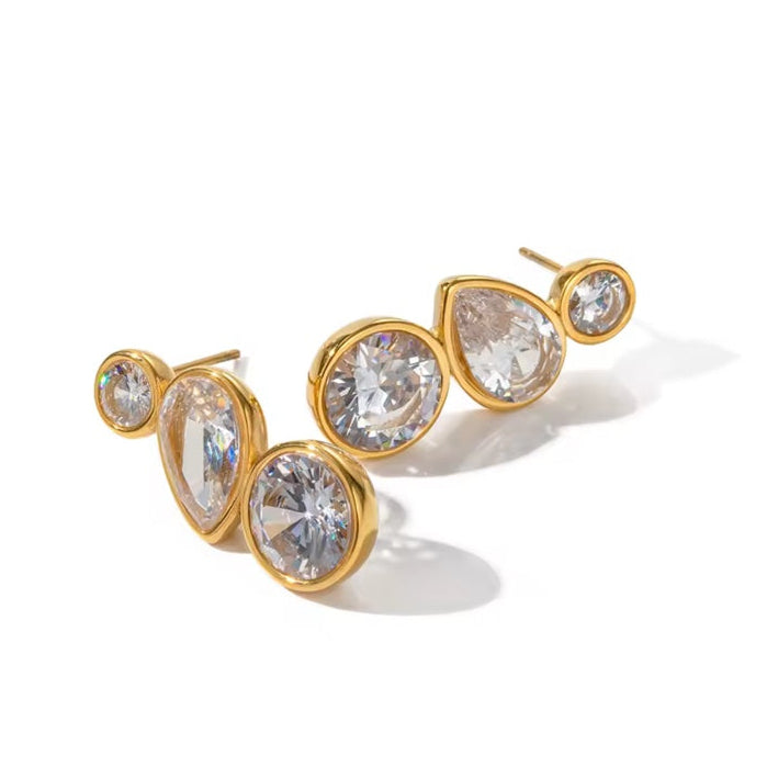 Γυναικεία Ατσάλινα Σκουλαρίκια - Lubin Earrings (χρυσό, ασημί)