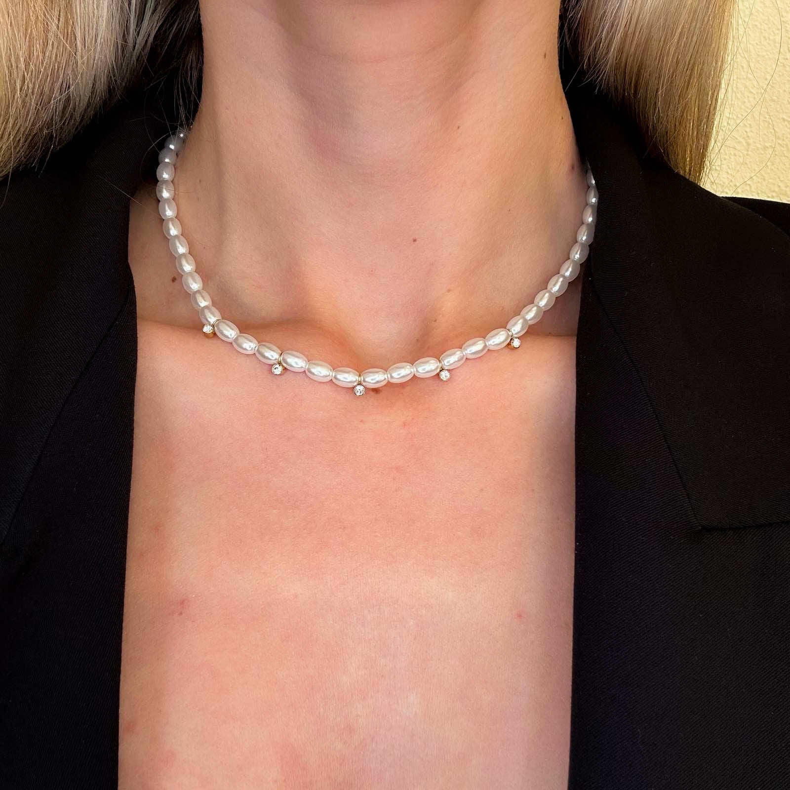 Ατσάλινο Κολιέ Με Πέρλες - Fisterra Necklace