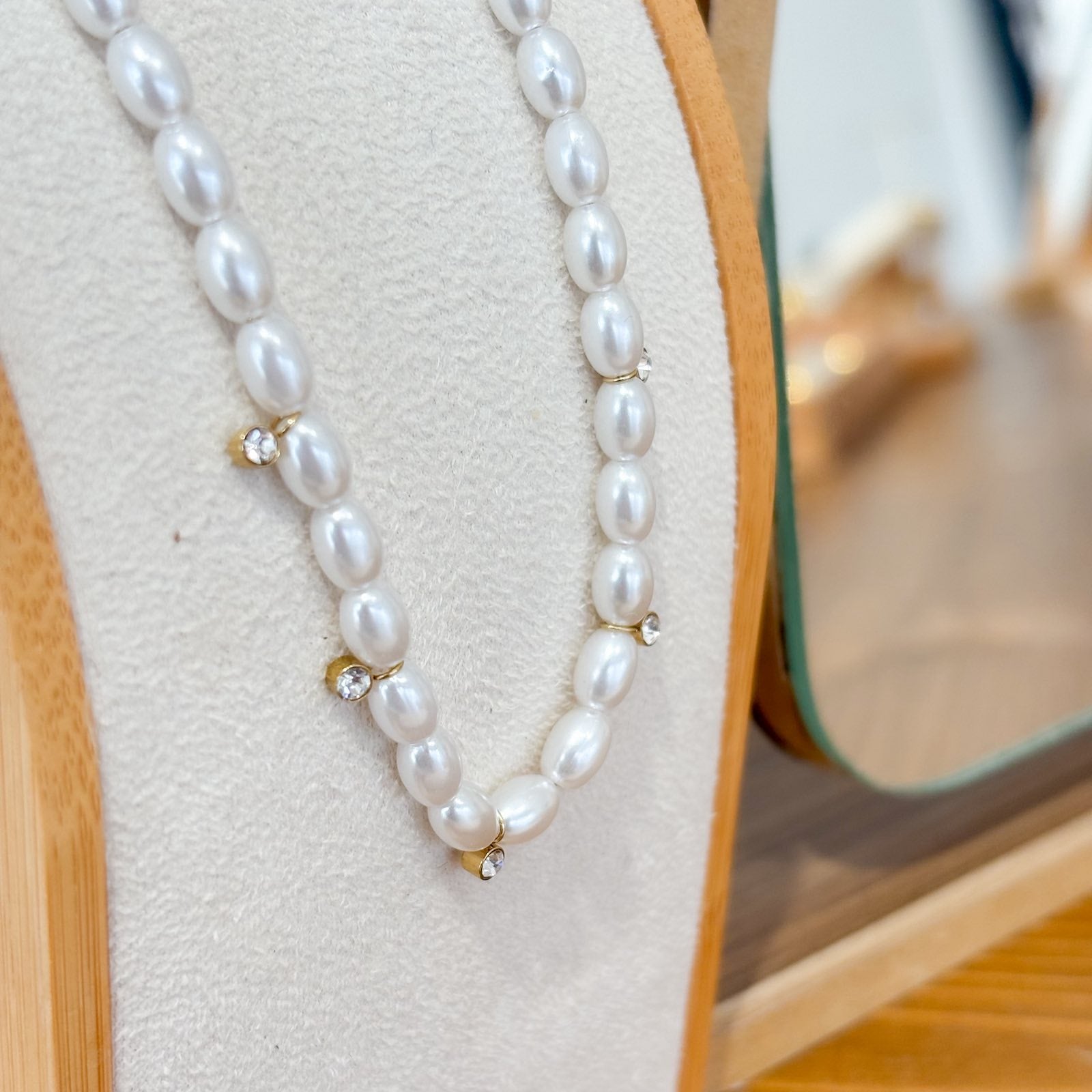 Ατσάλινο Κολιέ Με Πέρλες - Fisterra Necklace