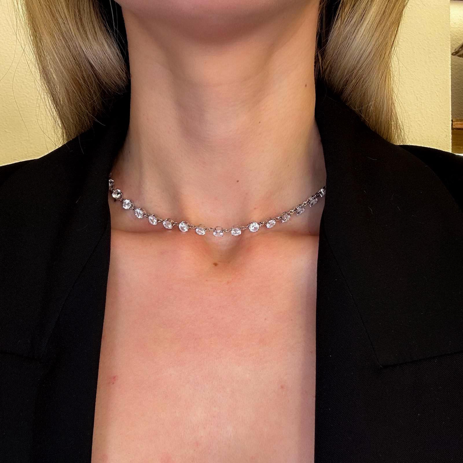 Ατσάλινο Κολιέ Με Ζιργκόν - Sarria Necklace