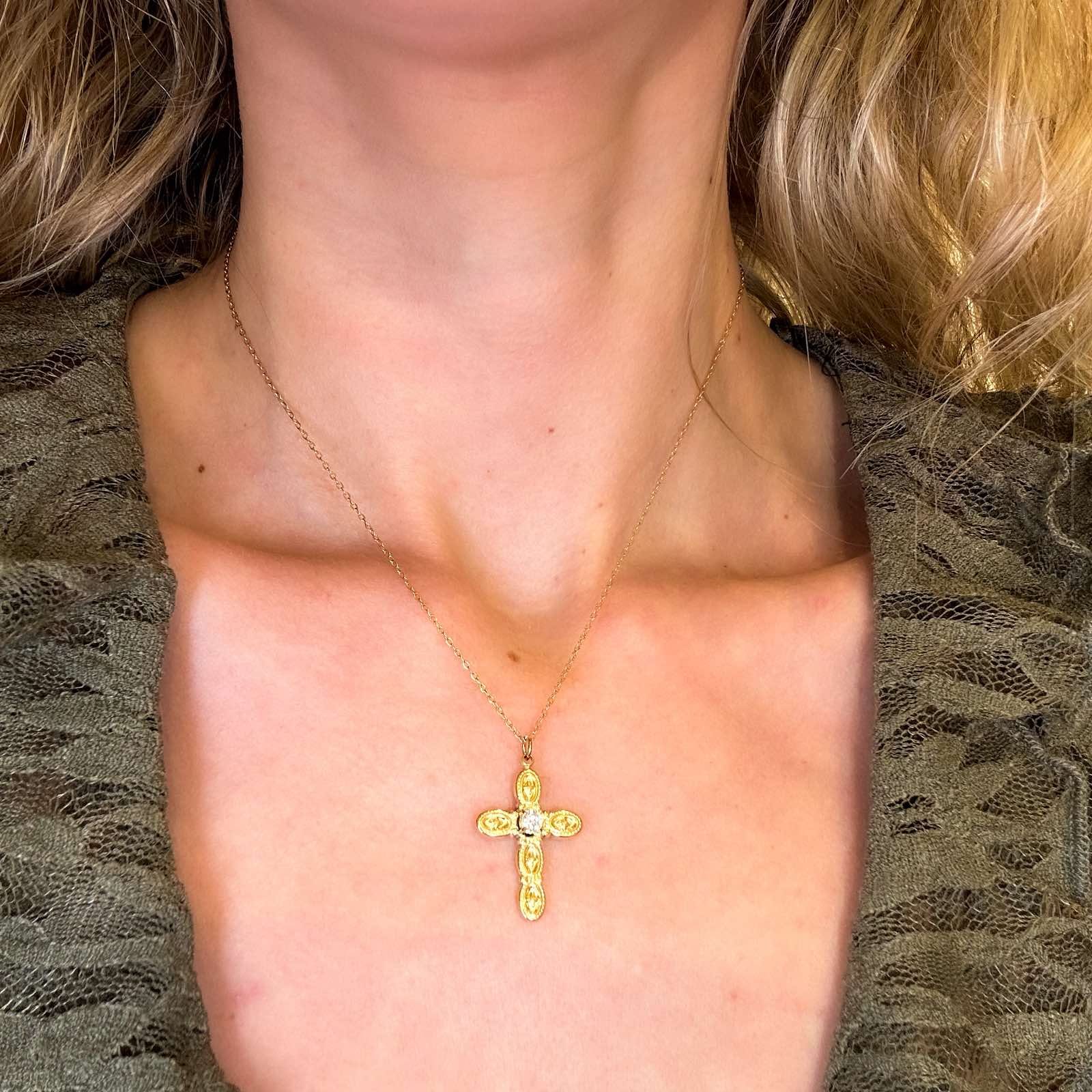 Ατσάλινο Κολιέ Με Σταυρό - Nibe Cross Necklace (χρυσό, ασημί)