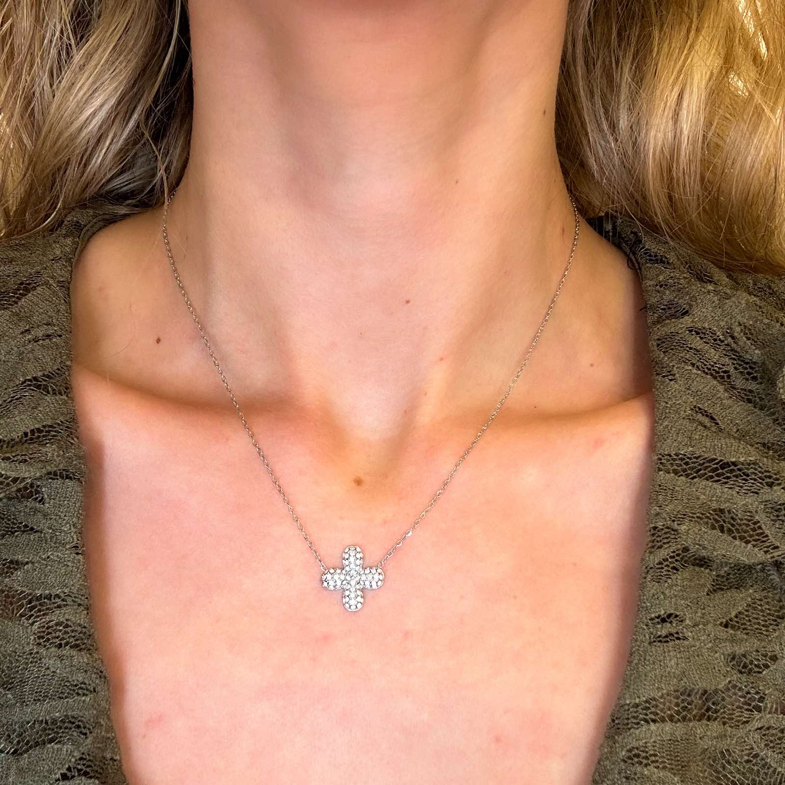 Ατσάλινο Κολιέ Με Σταυρό - Skive Cross Necklace (χρυσό, ασημί)