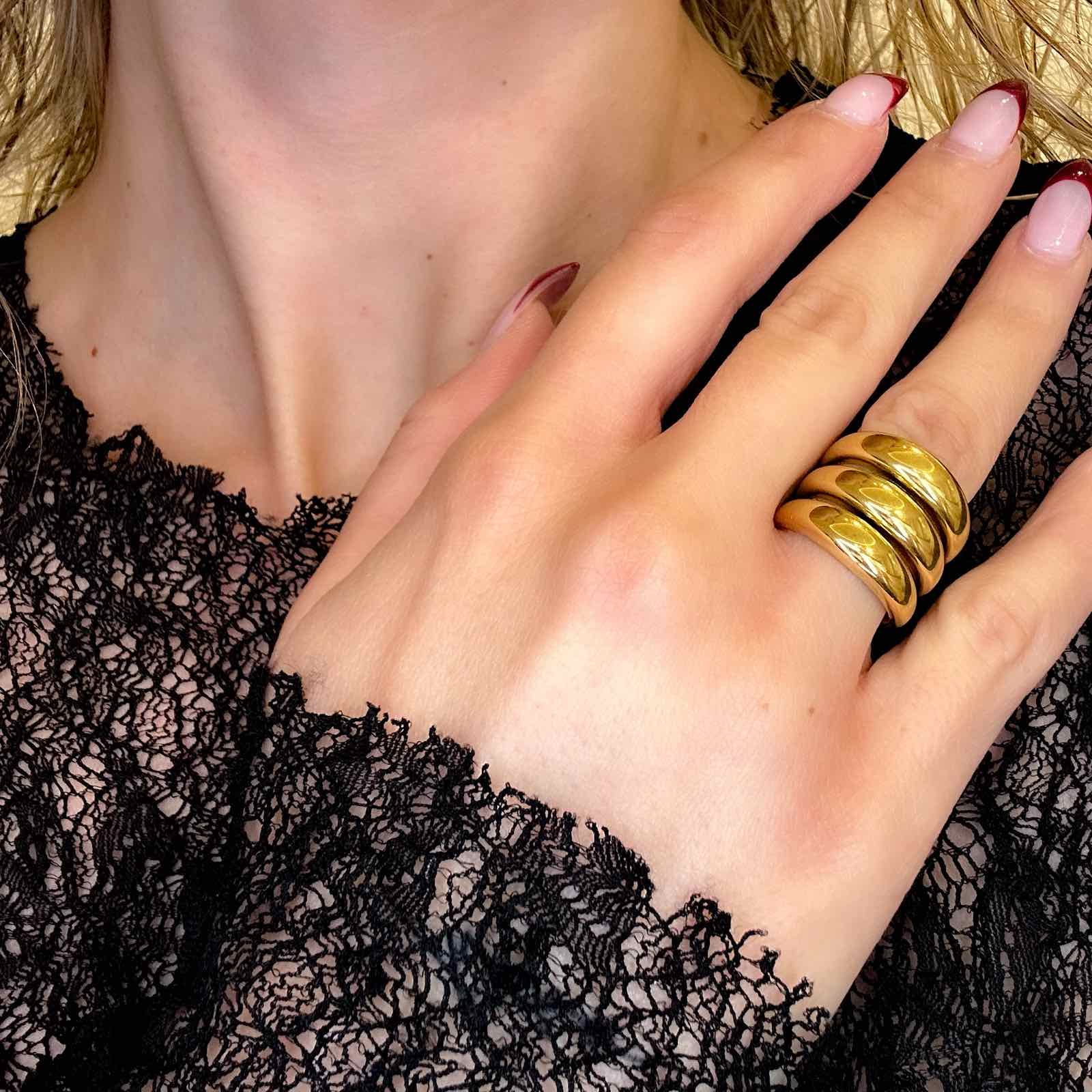 Γυναικείο Ατσάλινο Δαχτυλίδι - Calvario Ring ( χρυσό, ασημί)