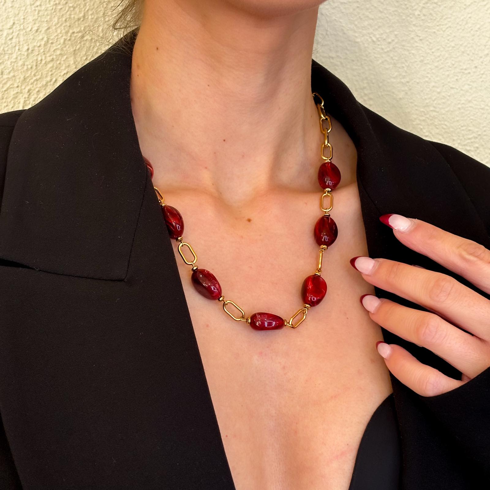 Ατσάλινο Κολιέ Με Πέτρες - Menzel Necklace (χρυσό, ασημί)