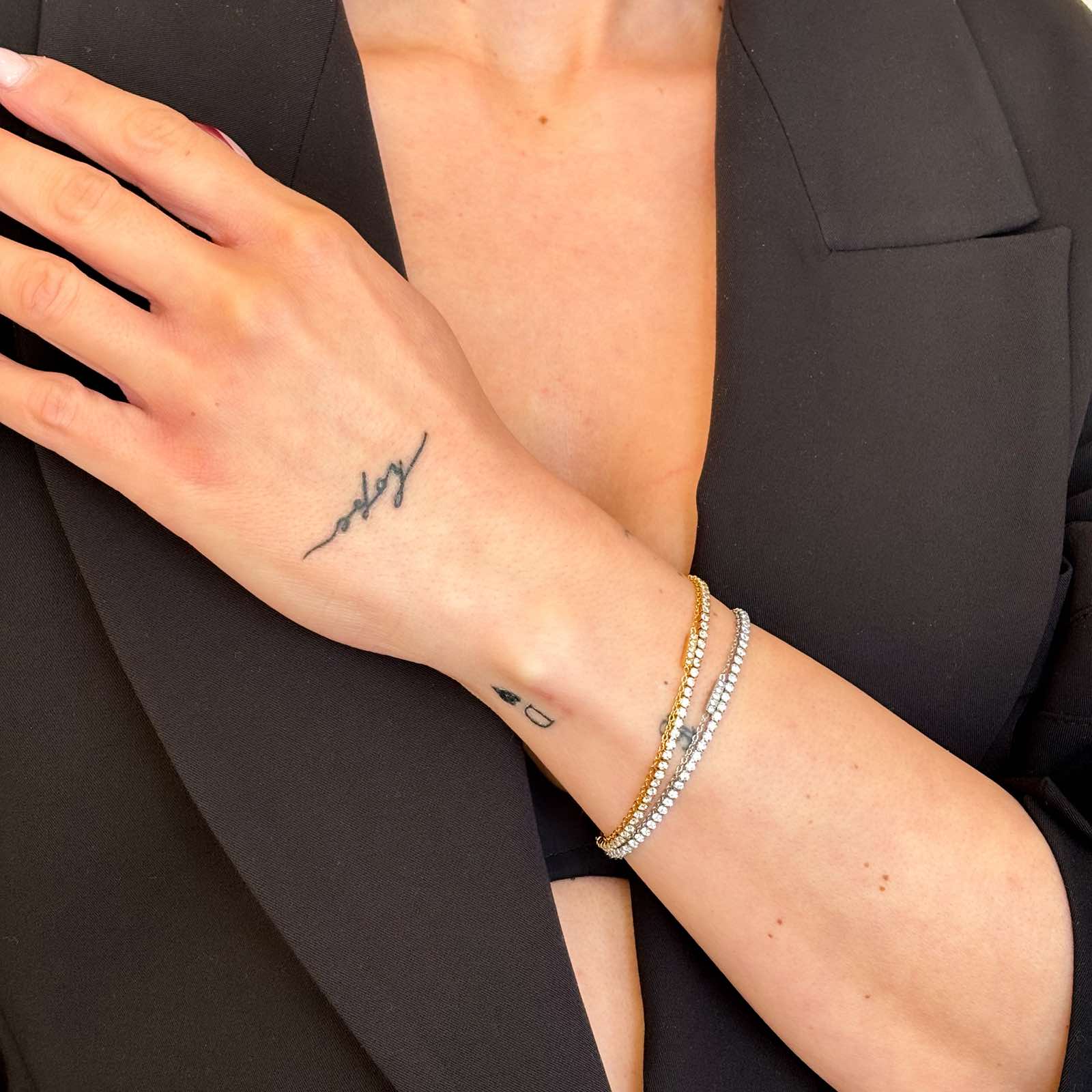 Γυναικείο Ατσάλινο Βραχιόλι Με Ζιρκόν - Ambriz Bracelet ( χρυσό, ασημί)