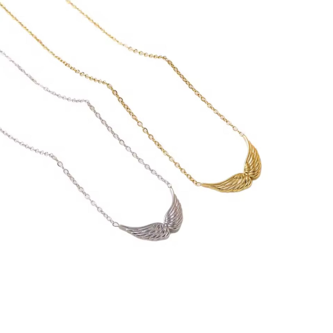 Γυναικείο Ατσάλινο Κολιέ - My Wings Necklace (χρυσό, ασημί)