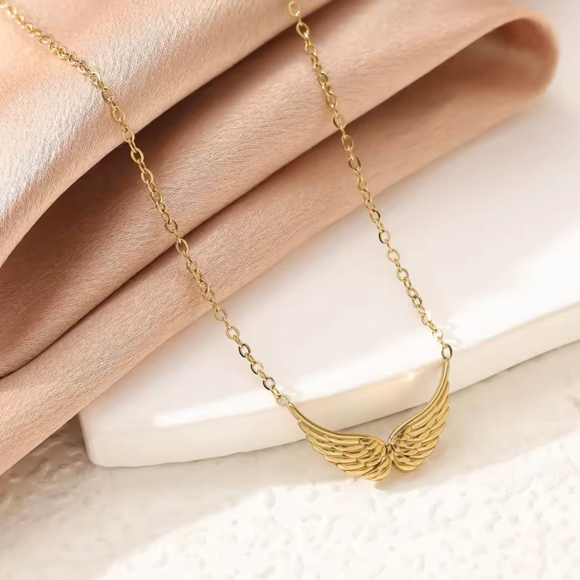 Γυναικείο Ατσάλινο Κολιέ - My Wings Necklace (χρυσό, ασημί)