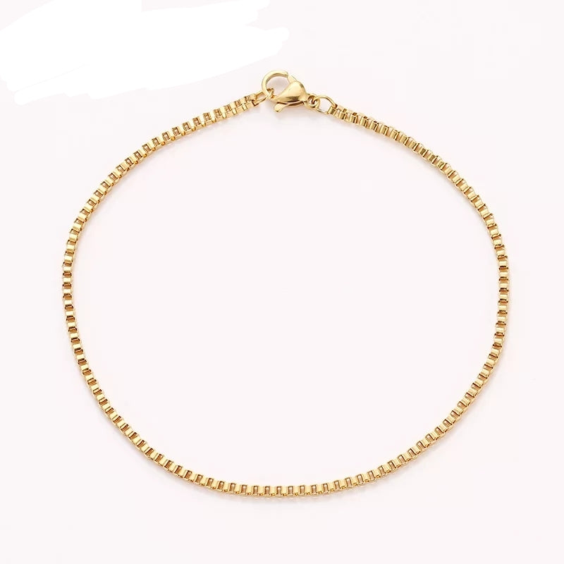 Ατσάλινο Βραχιόλι (unisex) - Square Buckle Bracelet (χρυσό, ασημί)