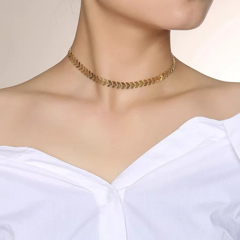 Ατσάλινη Αλυσίδα Λαιμού - Arrow Necklace (χρυσό, ασημί)