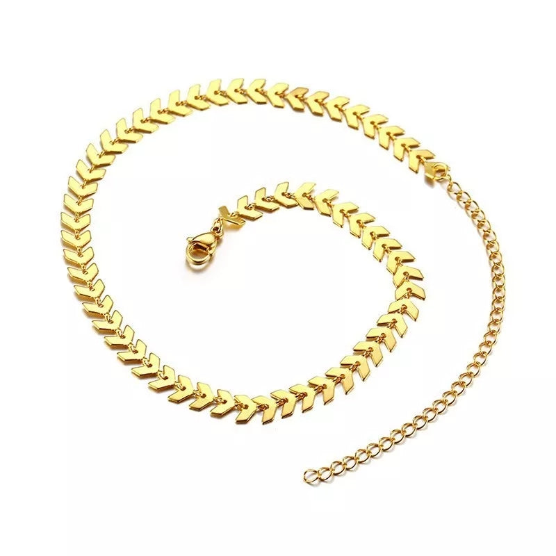 Ατσάλινη Αλυσίδα Λαιμού - Arrow Necklace (χρυσό, ασημί)