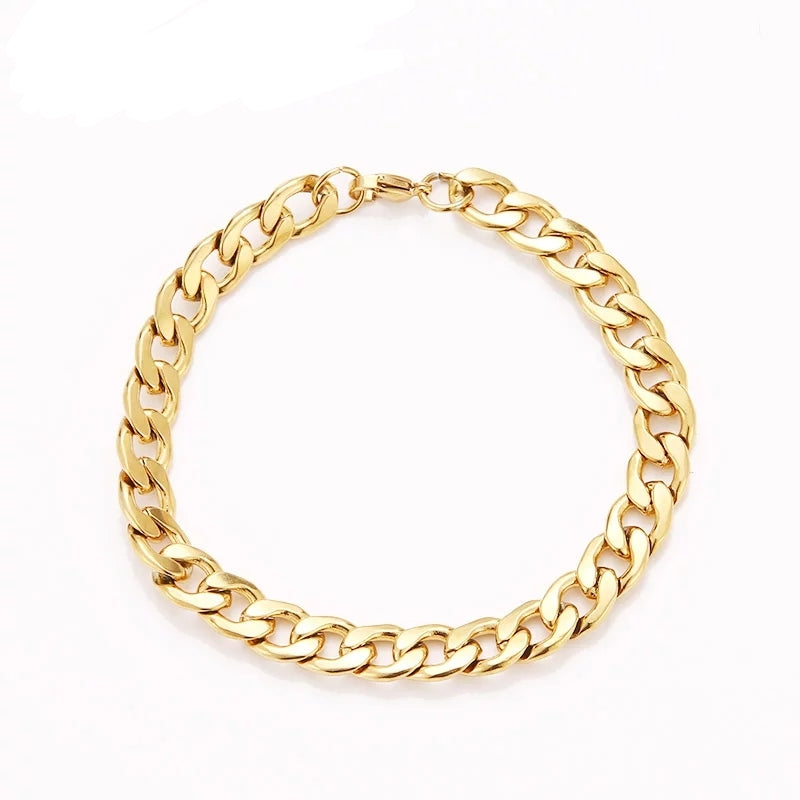 Ατσάλινο Βραχιόλι (unisex) - Getto Chain Bracelet (χρυσό-ασημί)