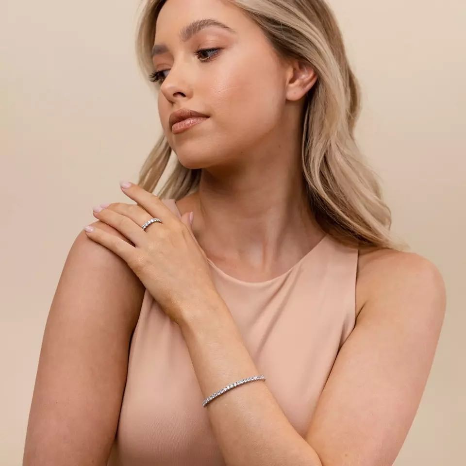 Ατσάλινο Βραχιόλι Ριβιέρα Με Ζιργκόν -Tennis Bracelet (Χρώματα)