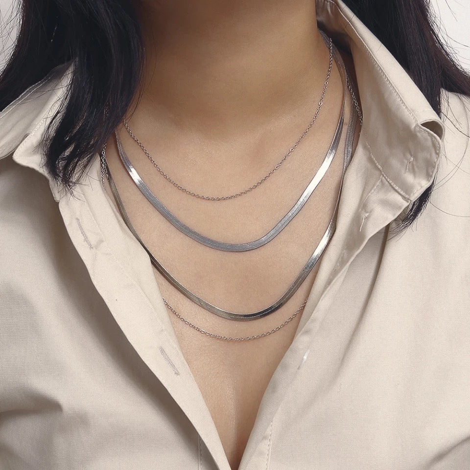 Γυναικείο Κολιέ - Quattro Layer Necklace ( Χρυσό , Ασημί)