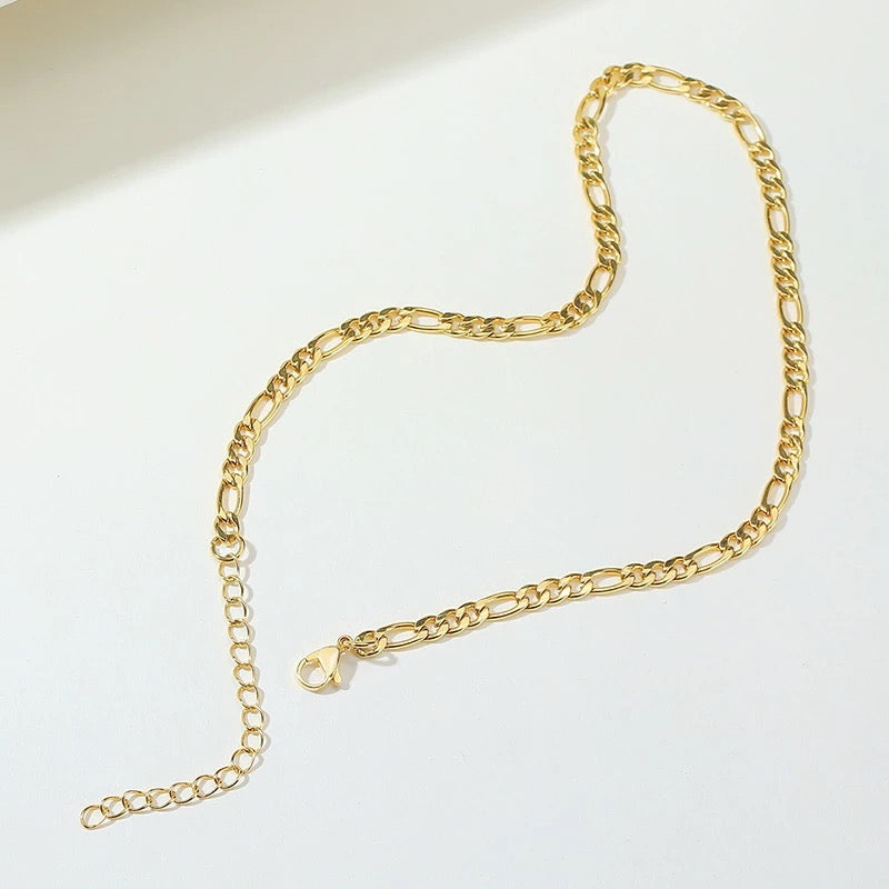 Ατσάλινη Αλυσίδα Λαιμού (Unisex )- Figaro Chain (χρυσό-ασημί)