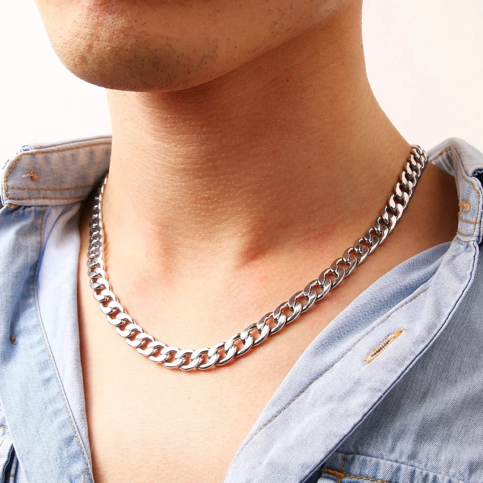 Ατσάλινη Αλυσίδα Λαιμού(unisex)-Donot Chain Necklace (χρυσό-ασημί)