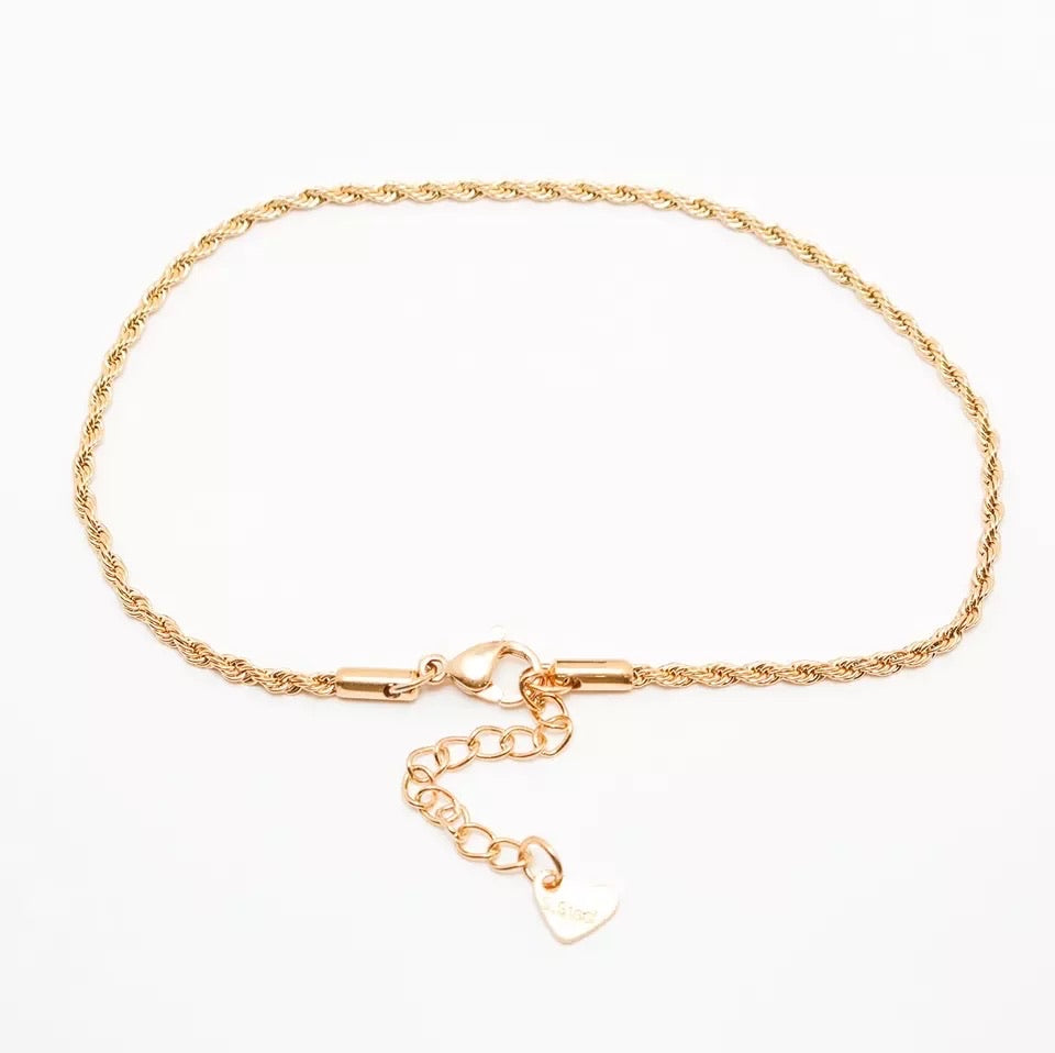 Ατσάλινη Αλυσίδα Ποδιού - Twisted Anklet ( χρυσό, ασημί )