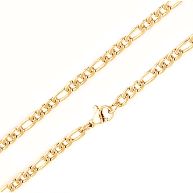 Ατσάλινη Αλυσίδα Λαιμού (Unisex )- Figaro Chain (χρυσό-ασημί)