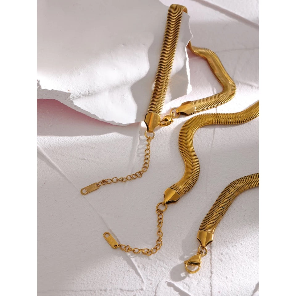 Σετ βραχιόλι + κολιέ - Snake chain set
