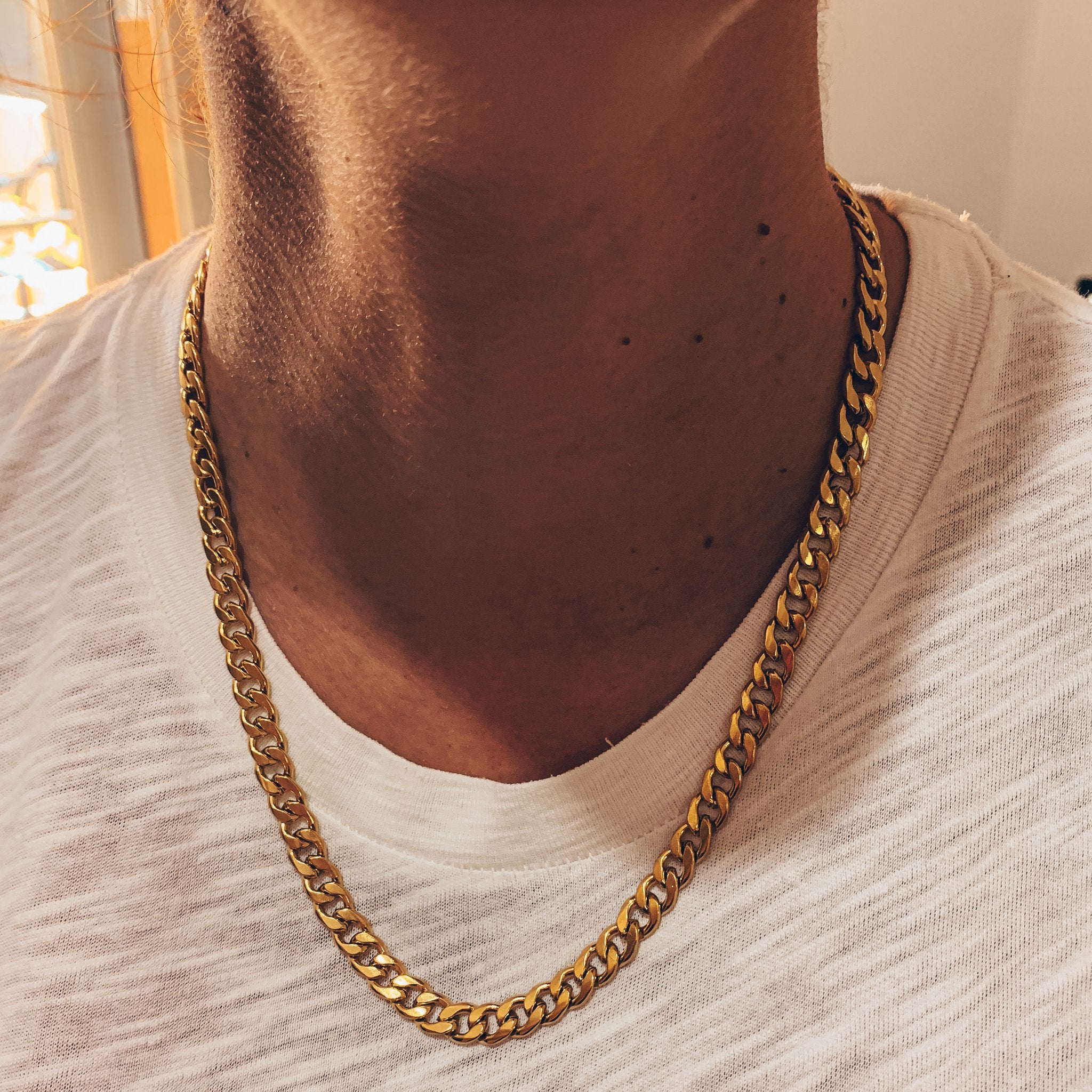Ατσάλινη Αλυσίδα Λαιμού(unisex)-Donot Chain Necklace (χρυσό-ασημί)