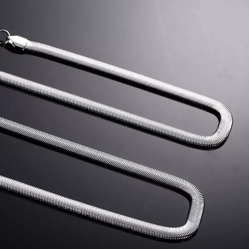 Ατσάλινη Αλυσίδα Λαιμού Φίδι-Snake Flat 45cm (χρυσό, ασημί, ροζ χρυσό )