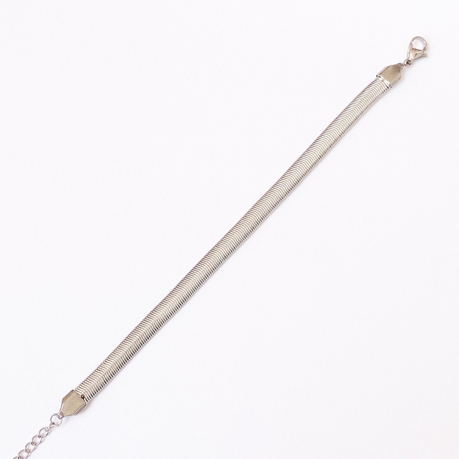 Ατσάλινη Αλυσίδα Χεριού-Snake Flat Bracelet (ασημί,χρυσό,ροζ χρυσό)