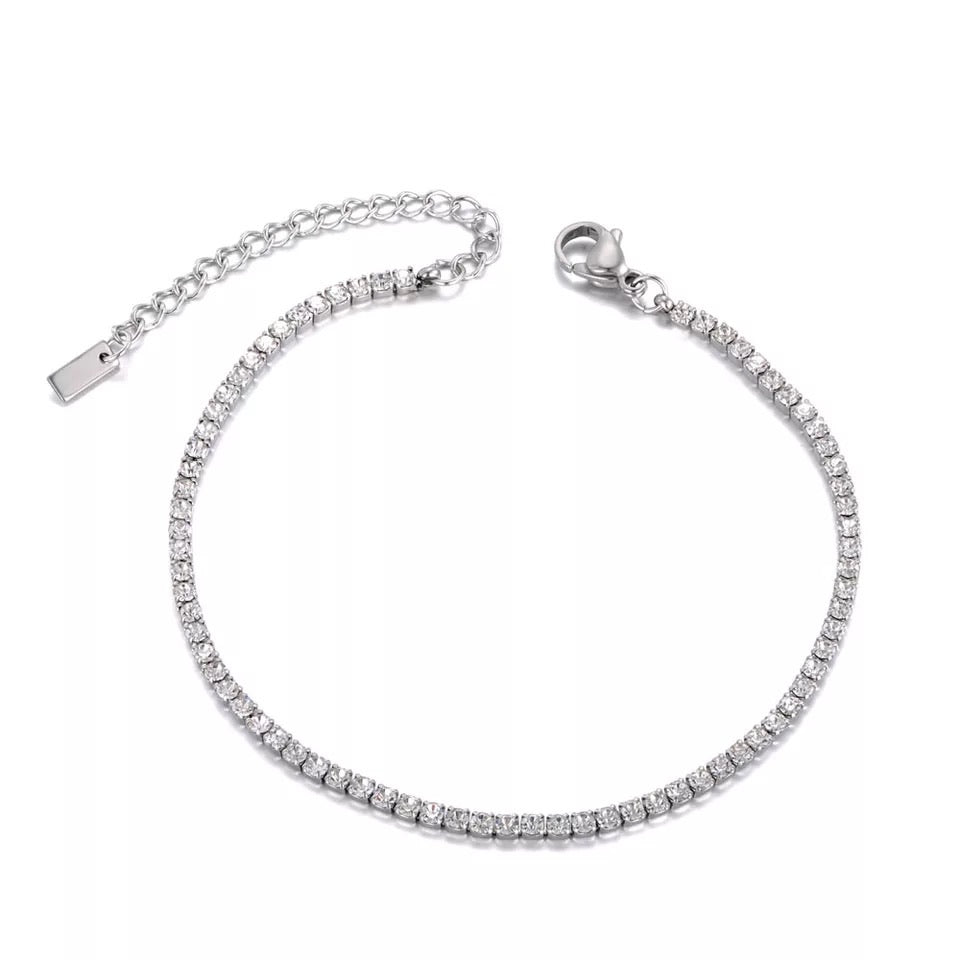 Βραχιόλι Ποδιού - Crystal Anklet ( χρυσό-ασημί )