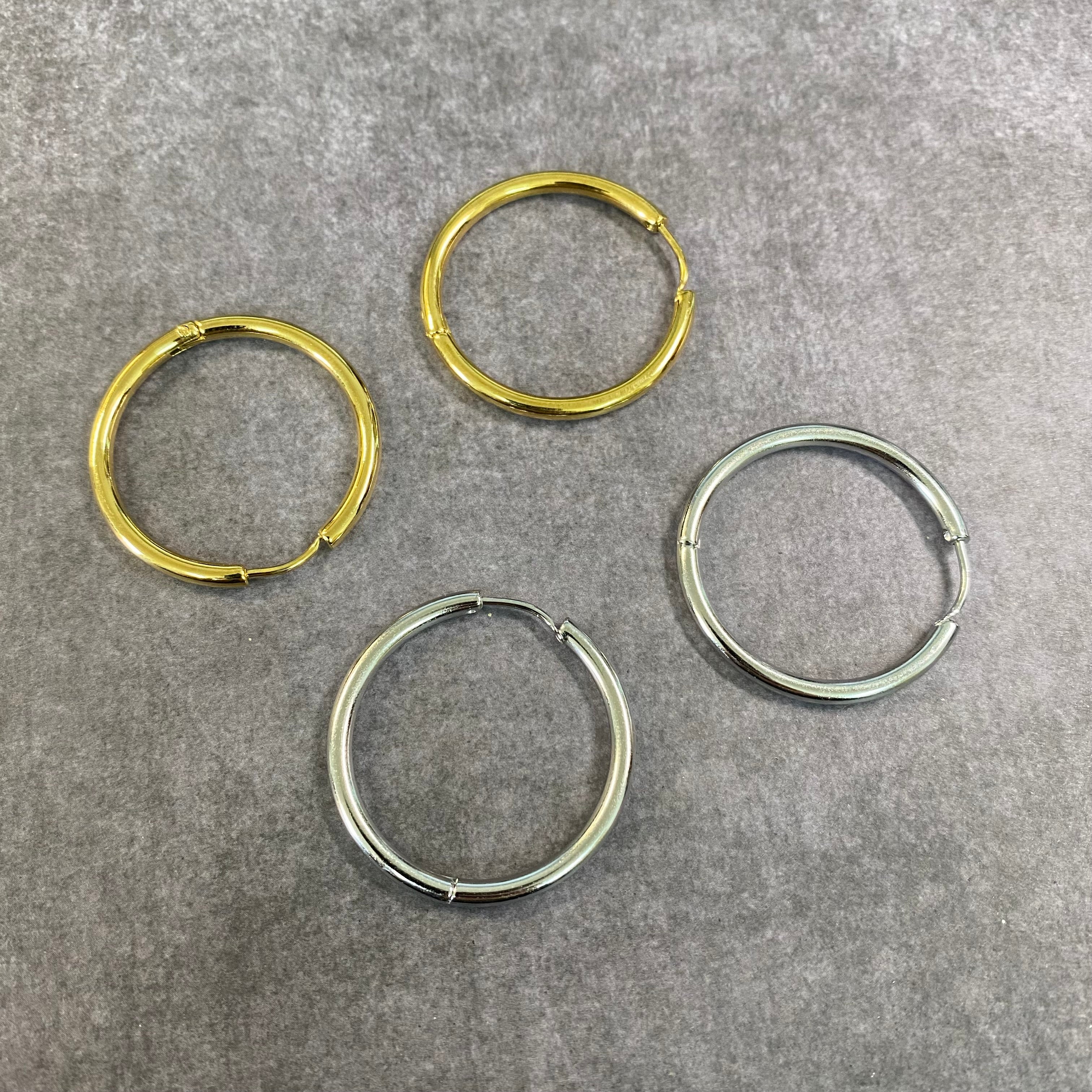 Ατσάλινα Σκουλαρίκια Κρίκοι - Hoops 30mm ( και χρώματα)